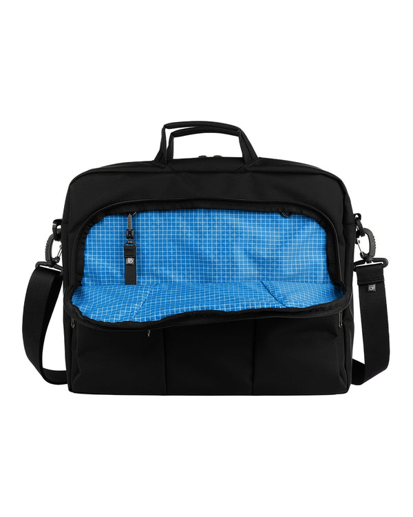 The Cadet in Black Ballistic with a Island (bright blue with white grid) 200 Halcyon interior.